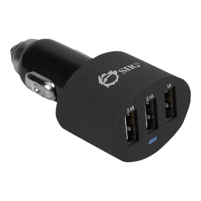 SIIG AC PW0S12 S1 Power adapter car 2.4 A 3 output connectors USB power only black