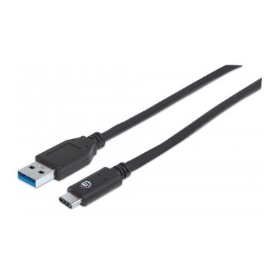 Manhattan 353373 USB C 3.1 Gen2 Cable C Male A Male 1m 3ft 3A Black