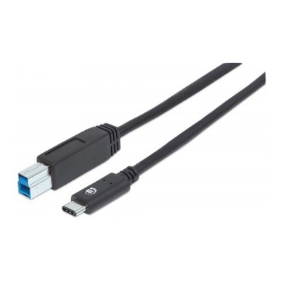 Manhattan 353380 USB C 3.1 Gen2 Cable C Male B Male 1m 3ft 3A Black