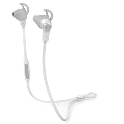 iLuv Creative Technology FITACTAIRWT FitActive Air Wireless Secure-Fit Sweat-Proof Bluetooth Sports Earphones with Mic and Remote - White iLuv Creative Technology FITACTAIRWT FitActive Air Wireless Secure-Fit Sweat-Proof Bluetooth Sports Earphones with Mic and Remote - White