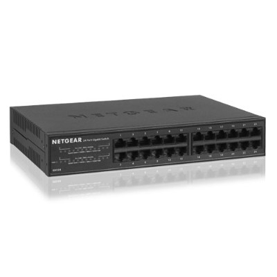 NetGear GS324 100NAS GS324 24 Port Gigabit Ethernet Desktop Rackmount Switch