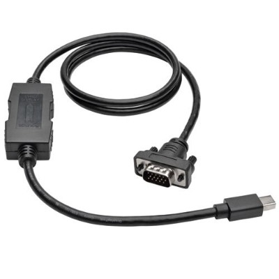TrippLite P586-003-VGA-V2 Mini DisplayPort 1.2 to VGA Active Adapter Cable Mini DP to HD15 (M/M) 1920x1200/1080p 3 ft. - Black TrippLite P586-003-VGA-V2 Mini DisplayPort 1.2 to VGA Active Adapter Cable Mini DP to HD15 (M/M) 1920x1200/1080p 3 ft. - Black