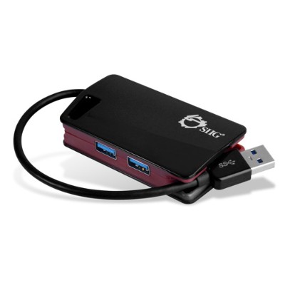 SIIG JU H30312 S1 SuperSpeed USB 3.0 LAN Hub Type C Ready Network adapter USB 3.0 Gigabit Ethernet USB 3.0 x 3 black red