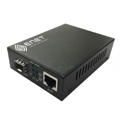 ENET Solutions ENMC FGET SFP 10 100 1000M Copper RJ45 to Gigabit Ethernet Fiber Media Converter with one SFP slot without SFP