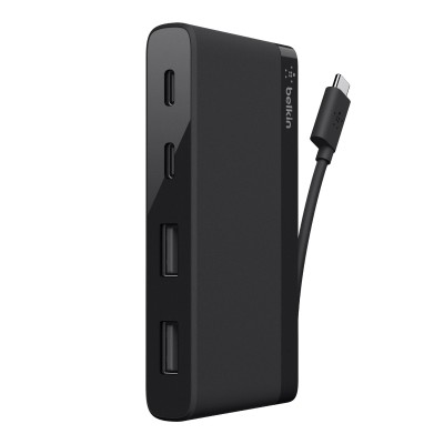 Belkin F4U090BTBLK 4-Port Mini USB-C Hub with Two USB-C & Two USB-A Ports Belkin F4U090BTBLK 4-Port Mini USB-C Hub with Two USB-C & Two USB-A Ports