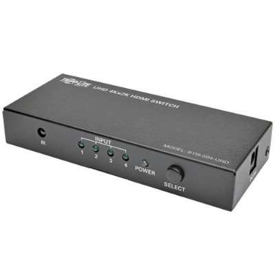 TrippLite B119-004-UHD 4-Port HDMI Switch for Video & Audio 4K x 2K UHD 60 Hz w Remote TrippLite B119-004-UHD 4-Port HDMI Switch for Video & Audio 4K x 2K UHD 60 Hz w Remote