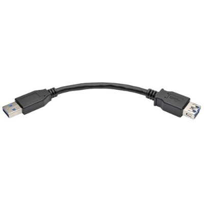 TrippLite U324 06N BK 6 Inch USB 3.0 SuperSpeed Extension Cable A Male to A Female Black 6 USB extension cable USB Type A F to USB Type A M USB 3.0