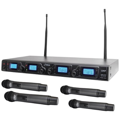 Pyle PDWM4360U Wireless Microphone System UHF Quad Channel Pyle PDWM4360U Wireless Microphone System UHF Quad Channel