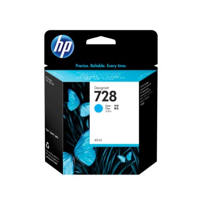 HP Inc. F9J63A 728 40 ml dye based cyan original DesignJet ink cartridge for DesignJet T730 T830