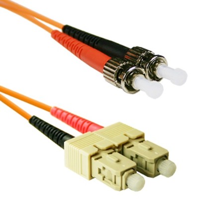 ENET Solutions SCST 50 2M ENC 2m 6.56 ft SC ST OM2 50 125 Orange Duplex Multimode PVC Fiber Optic Patch Jumper Cable