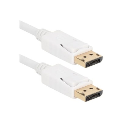 QVS DP 10WH DisplayPort cable DisplayPort M to DisplayPort M 10 ft latched white