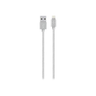 Belkin F8J144BT04-SLV MIXIT Metallic Lightning to USB Cable - Lightning cable - USB (M) to Lightning (M) - 4 ft - silver - for Apple iPad/iPhone/iPod (Lightning Belkin F8J144BT04-SLV MIXIT Metallic Lightning to USB Cable - Lightning cable - USB (M) to Lightning (M) - 4 ft - silver - for Apple iPad/iPhone/iPod (Lightning