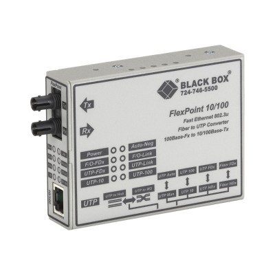 Black Box LMC100A SM R3 FlexPoint Modular Media Converter Fiber media converter Ethernet Fast Ethernet 10Base T 100Base FX 100Base TX RJ 45 ST sing