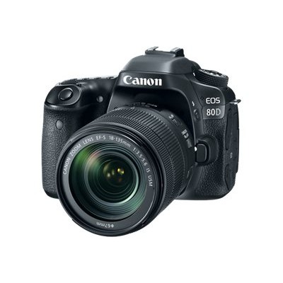 Canon 1263C006 EOS 80D Digital camera SLR 24.2 MP APS C 1080p 60 fps 7.5x optical zoom EF S 18 135mm IS USM lens Wi Fi NFC