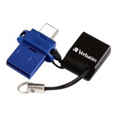 Verbatim 99153 16GB Store ‘n’ Go Dual USB Flash Drive for USB-C Devices – Blue Verbatim 99153 16GB Store ‘n’ Go Dual USB Flash Drive for USB-C Devices – Blue