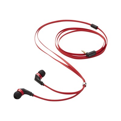 Verbatim 99209 Tangle Free Earphones in ear 3.5 mm jack black red