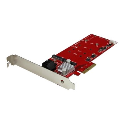 StarTech.com PEXM2SAT3422 2x M.2 NGFF SSD RAID Controller Card plus 2x SATA III Ports PCIe Two Slot PCI Express M.2 RAID Card 2 SATA Ports