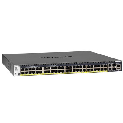 NetGear GSM4352PB 100NES ProSAFE M4300 52G PoE Switch L3 managed 2 x 10 100 1000 10000 2 x 10 Gigabit SFP 48 x 10 100 1000 PoE rack mountable