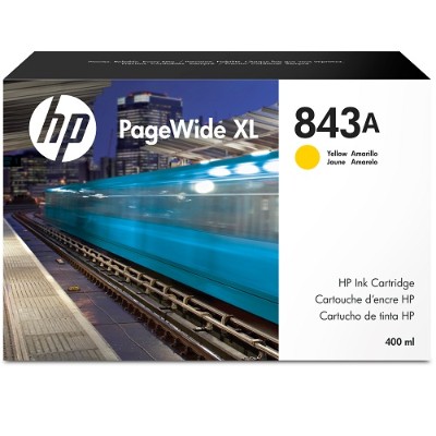 HP Inc. C1Q60A 843A 400 ml yellow original PageWide XL ink cartridge for PageWide XL 4000 4000 MFP 4500 4500 MFP 5000 5000 MFP