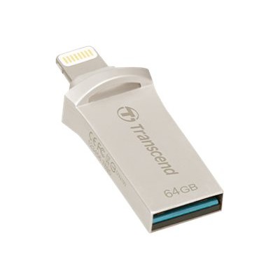 Transcend TS64GJDG500S JetDrive Go 500 - USB flash drive - 64 GB - USB 3.1 / Lightning - silver Transcend TS64GJDG500S JetDrive Go 500 - USB flash drive - 64 GB - USB 3.1 / Lightning - silver