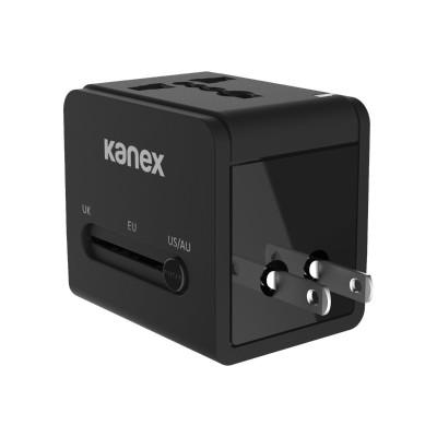 KANEX K160-1057-BK 4-in-1 International - Power adapter - 2.1 A - 2 output connectors (USB (power only)) - soft touch black KANEX K160-1057-BK 4-in-1 International - Power adapter - 2.1 A - 2 output connectors (USB (power only)) - soft touch black