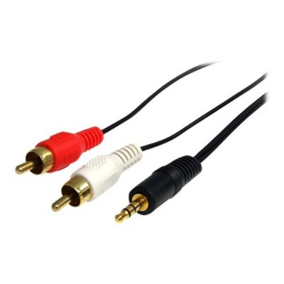 StarTech.com MU6MMRCA 6 ft Stereo Audio Cable 3.5mm Male to 2x RCA Male Audio cable stereo mini jack M to RCA x 2 M 6 ft black for P N HDMI2VGA