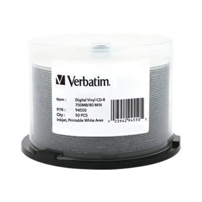 Verbatim 94550 Digital Vinyl CD R 50 x CD R 700 MB 80min ink jet printable surface spindle
