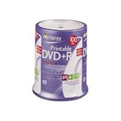 100 x DVD+R 4.7 GB 16x - ink jet printable surface - storage media