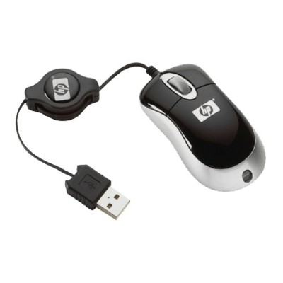 Ultra Mini Optical Mouse with Retractable Cord - mouse