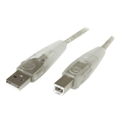 StarTech.com USB2HAB6T Transparent USB 2.0 Cable A to B USB cable USB M to USB Type B M USB 2.0 6 ft molded transparent for P N PEXUSB400