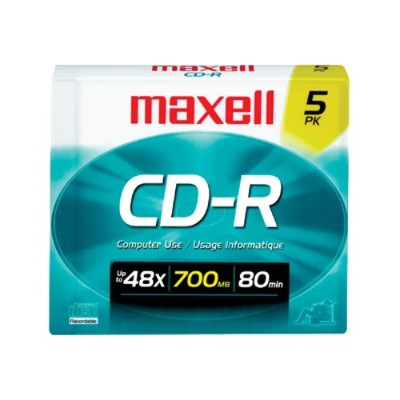 Maxell 648205 5 x CD R 700 MB 80min 48x slim jewel case