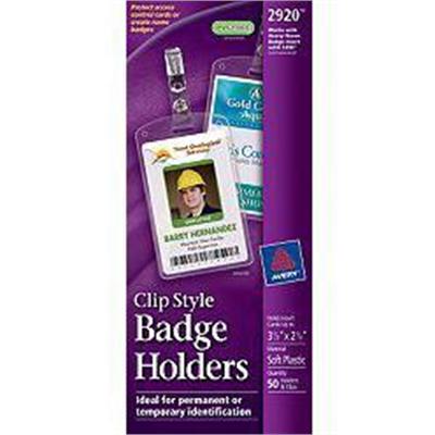 Avery Dennison 2920 Photo Id Badge Holders - Portrait - Badge Holder - 50 Pcs.