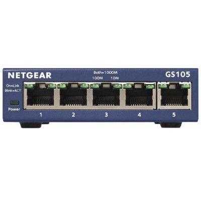 NetGear GS105NA ProSafe 5 Port Gigabit Ethernet Desktop Switch 10 100 1000 Mbps