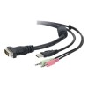 Includes audio and microphone cables for speaker and microphone switching support.