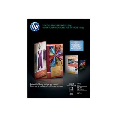 HP Inc. Q5443A Inkjet Matte Tri-fold Brochure Paper - 8.5 x 11 in (100 sheets) HP Inc. Q5443A Inkjet Matte Tri-fold Brochure Paper - 8.5 x 11 in (100 sheets)