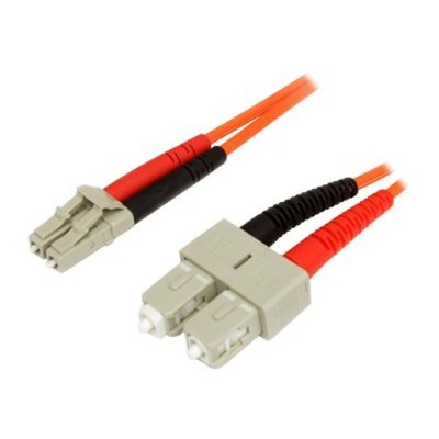 StarTech.com FIBLCSC2 2m Fiber Optic Cable Multimode Duplex 62.5 125 LSZH LC SC OM1 LC to SC Fiber Patch Cable