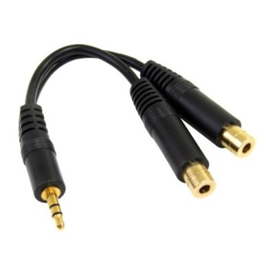 StarTech.com MUY1MFF 6in Stereo Splitter Cable 3.5mm Male to 2x 3.5mm Female Audio splitter stereo mini jack M to stereo mini jack F 6 in for P N