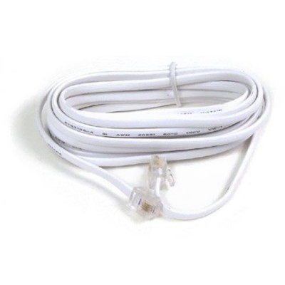 Modular Patch Cord RJ11 50' White