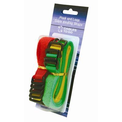 Cables To Go 29856 Premise Plus Cable strap yellow bright red luminous green 1 ft pack of 12