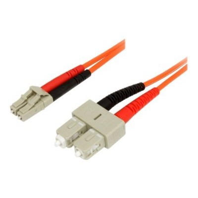 StarTech.com 50FIBLCSC1 1m Fiber Optic Cable Multimode Duplex 50 125 LSZH LC SC OM2 LC to SC Fiber Patch Cable