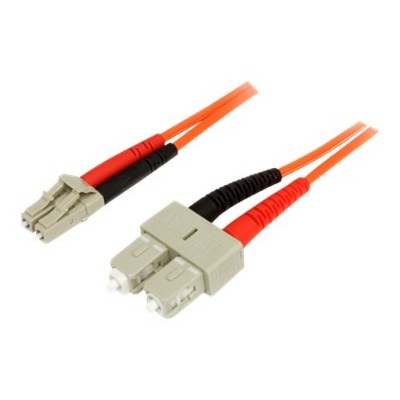 StarTech.com 50FIBLCSC5 5m Fiber Optic Cable Multimode Duplex 50 125 LSZH LC SC OM2 LC to SC Fiber Patch Cable