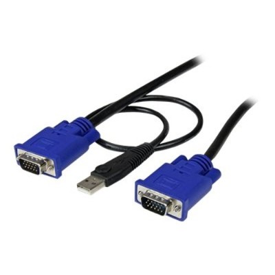 StarTech.com SVECONUS15 2 in 1 Ultra Thin USB KVM Cable Video USB cable USB HD 15 M to HD 15 M 15 ft black for P N RKCONS1716GB SV841HDIEEU