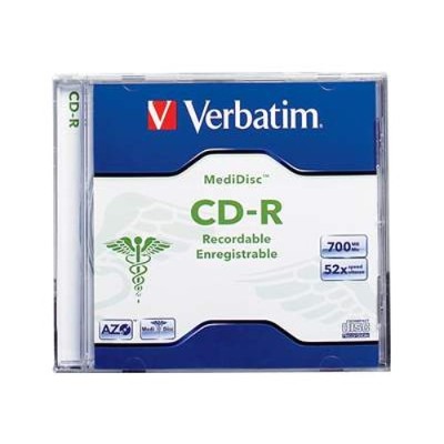 Verbatim 94736 MediDisc CD R 700 MB 80min 52x thermal transfer printable surface jewel case