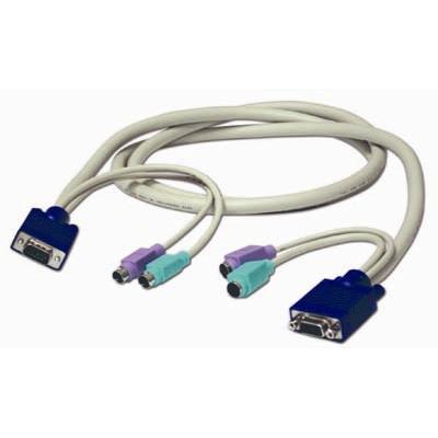 Cables To Go 24742 6ft Easy Extender 3 in 1 SXGA Desktop Extension Cable Keyboard video mouse KVM extension cable PS 2 HD 15 M to PS 2 HD 15 F