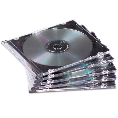 Fellowes 98330 NEATO Storage CD slim jewel case capacity 1 CD 1 DVD black clear pack of 50