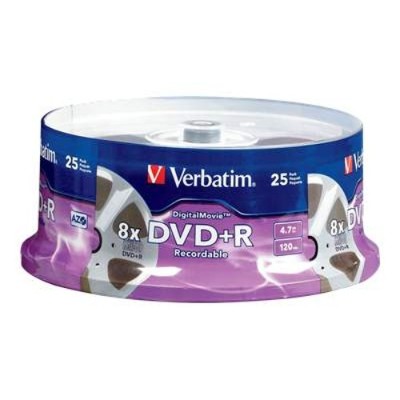 Verbatim 94865 DigitalMovie 25 x DVD R 4.7 GB 120min 8x spindle