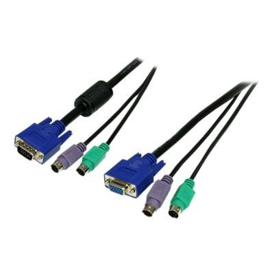 StarTech.com SVPS23N1_6 3 in 1 PS 2 KVM Cable Keyboard video mouse KVM cable PS 2 HD 15 M to PS 2 HD 15 6 ft for P N SV431HGB SV832DSGB SV8