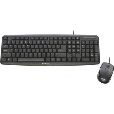 Verbatim 99202 Slimline Corded USB Keyboard and Mouse - Black Verbatim 99202 Slimline Corded USB Keyboard and Mouse - Black