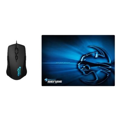 Roccat KIRO+MP Kiro Ambidextrous Gaming Mouse and Sense Mousepad Bundle - Mouse - optical - 7 buttons - wired - USB - with Sense mouse pad Roccat KIRO+MP Kiro Ambidextrous Gaming Mouse and Sense Mousepad Bundle - Mouse - optical - 7 buttons - wired - USB - with Sense mouse pad