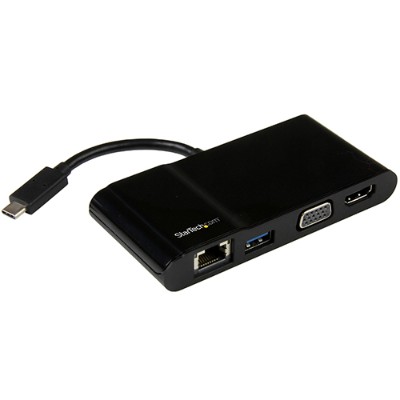 StarTech.com DKT30CHV USB C Multifunction Adapter for Laptops HDMI or VGA USB 3.0 USB C USB Type C Laptop Travel Adapter